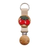 Apricot (wooden hat clip with holes) khaki base (round piece) red cherry