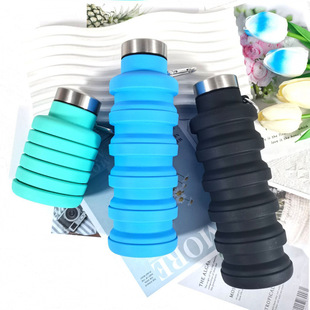 Amazon's Hottest Creative Silicone Folding Kettle Running Fitness Wear-Resistant Thermal Insulation Portable Outdoor Sports Kettle