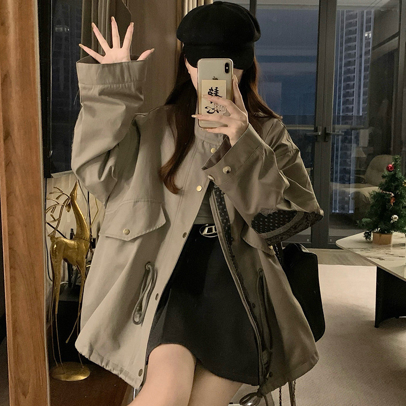 塞纳 2025秋季新款高级感宽松休闲风衣女中长款英伦风外套|undefined