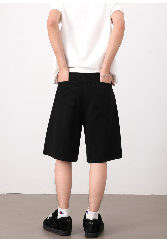 Quần short nam dáng rộng ống đứng, quần lửng phong cách Hàn Quốc, mặc hằng ngày — Màu be, Màu kaki, Màu nâu cà phê, Xanh Pháp Công chi tiết 16