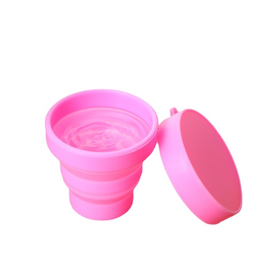 Household silicone folding water cup with lid silicone retractable cup travel convenience cup kettle outdoor large capacity cup