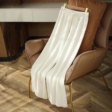 羊绒针织阔腿裤女高腰垂感宽松秋冬加厚拖地长裤外穿