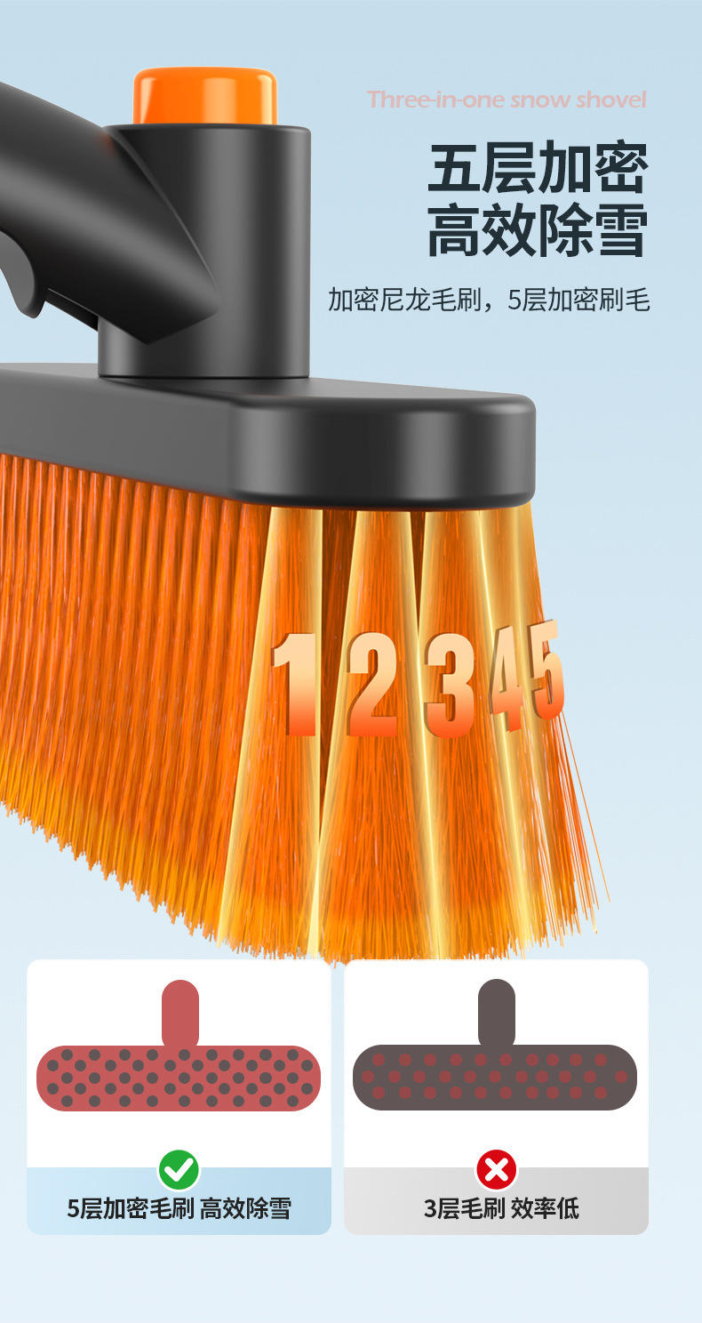 Car Snow Shovel, Defrosting and De-Icing Telescopic Snow Shovel, Multi-Functional Glass Shovel, Snow Shovel, Cleaning Scraper, Snow Brush