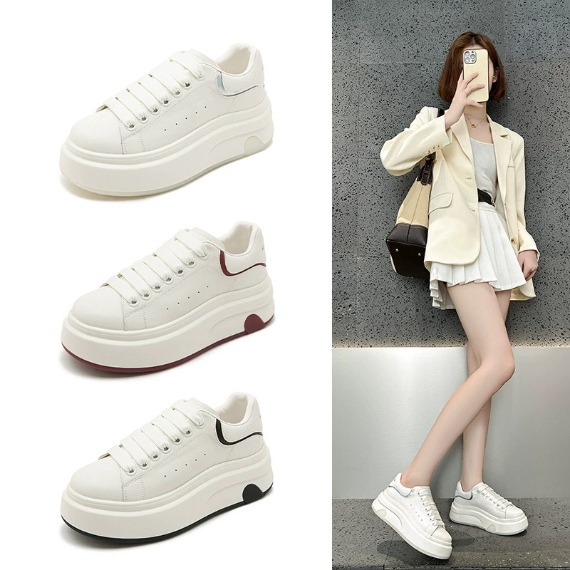 Кроссовки McQueen белые женские 2025 весна, новинка, популярные, на толстой подошве, дышащие, спортивные, повседневные, для студентов