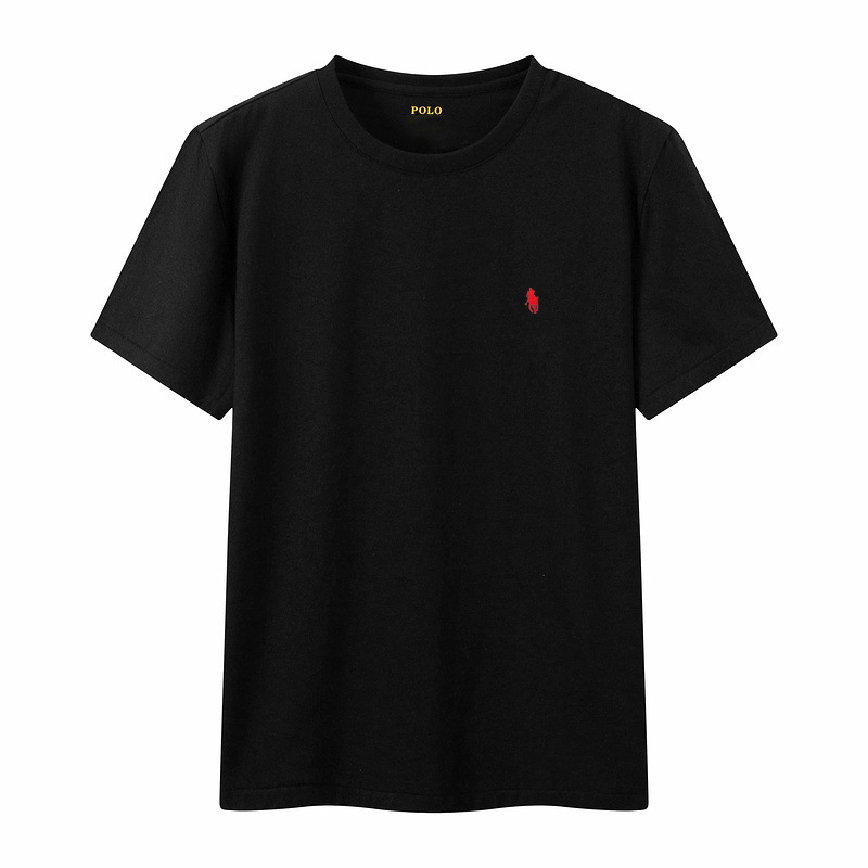 Summer New Rl Paul Men's T-Shirt Short-Sleeved Round Neck Embroidered Pony Logo Casual T-Shirt Men's Pure Cotton Half-Sleeved Shirt