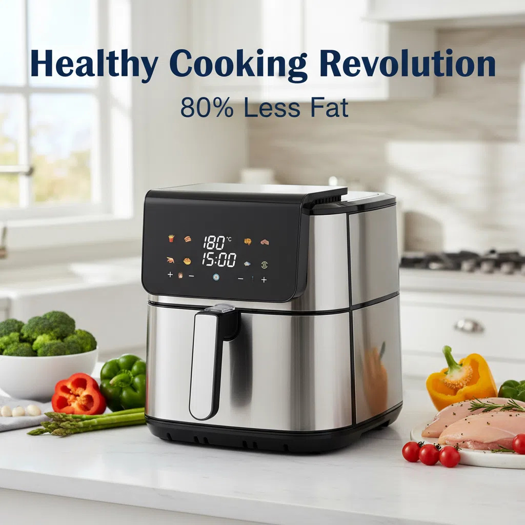 Air Fryer Air Fryer 8 Liters Smart Home Visual Touch Screen Timer Electric Fryer Oil-Free Multi-Function Potato