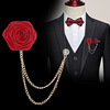 Suit suitable for men and women, accessory, brooch with tassels, chain, Korean style