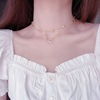 South Korea's East Gate Gold Plating Love Double Flash Drilling Shishi Neck Chain Female Clavical Bone Chain CHOCKER temperament necklace