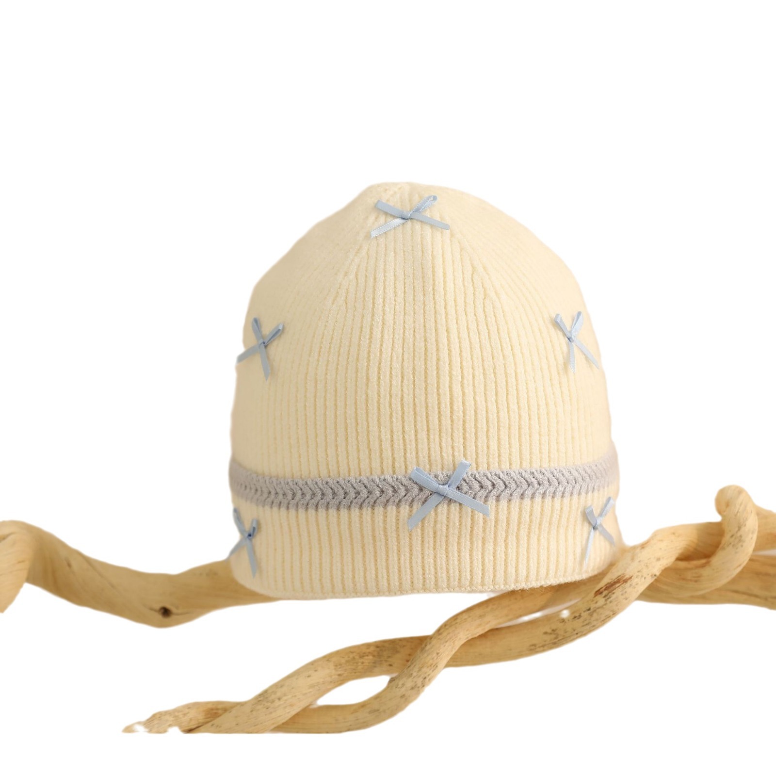 ¡Eso es dulce! Sombreros de alambre de punto de arco para niñas otoño y invierno innings dulces y gruesos nuevos sombreros fríos cálidos