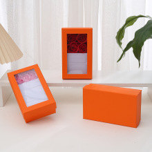 新款精致高档玫瑰花包装盒情人节浪漫创意天地盖开窗礼盒首饰盒