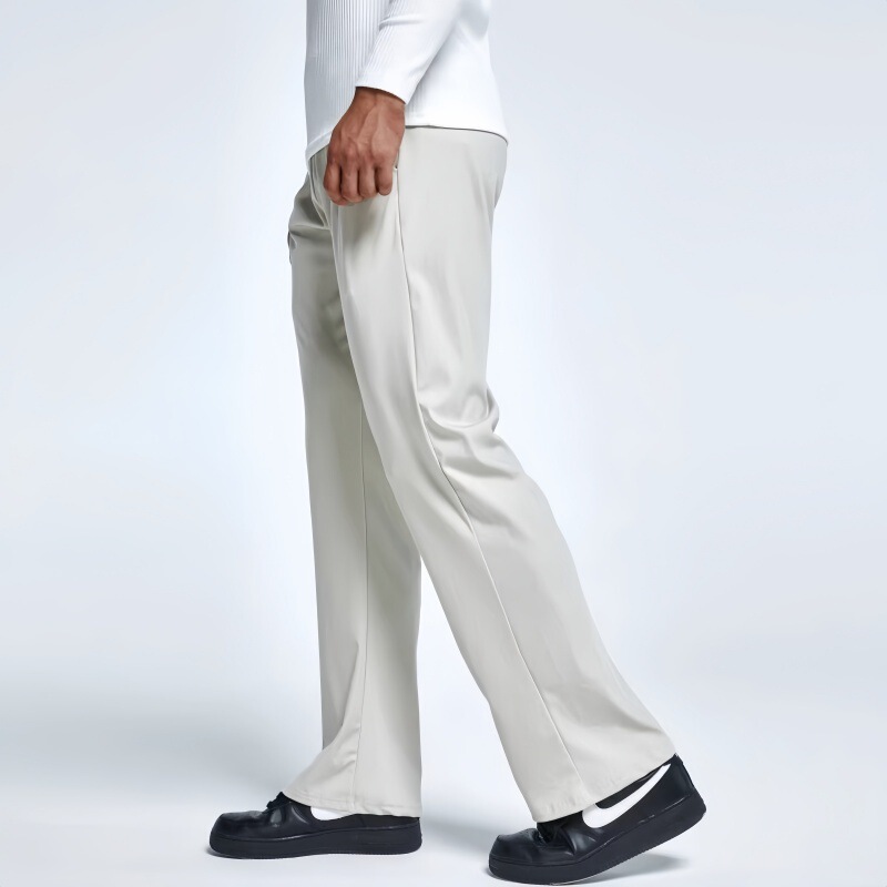 High-Elastic Drape Scimitar Toughness Stretch Sports Training Elastic Waist Wide-Leg Pants Versatile Flared Solid Color Casual Pants