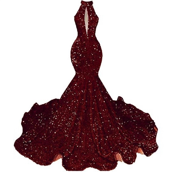 European and American Halter-Style Evening Dress, New Sequined Slim-Fit Mermaid Long Dress, 2026 New Model Ball Gown Performance Outfit