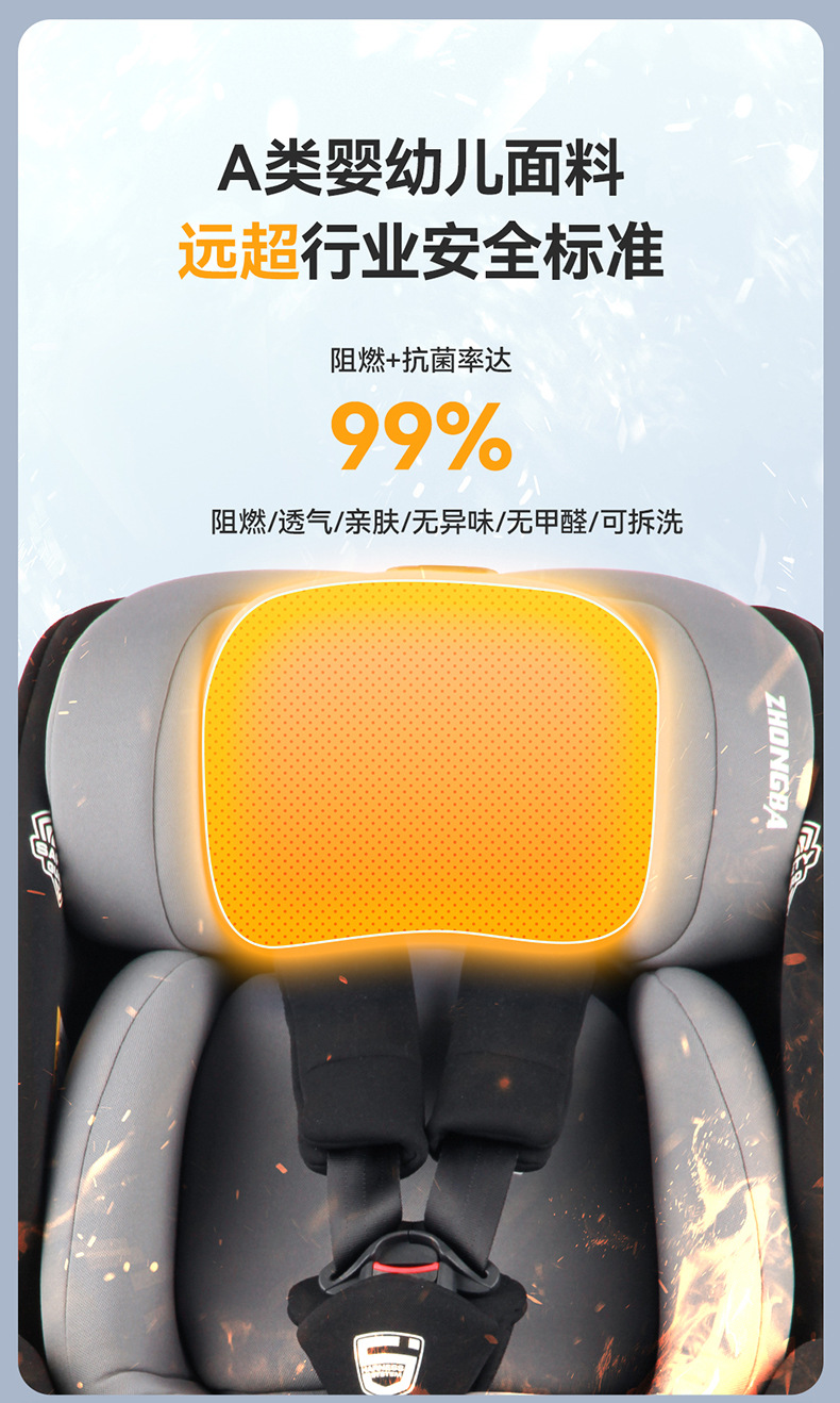 Zhongba Technology Cabin Pro Kids Safety Seat Car Support Leg Baby Car 0-12 Years Old Portable Universal