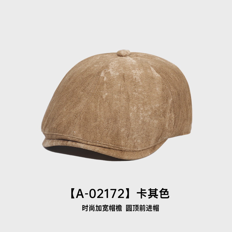 日系复古纯色前进帽子女安哥拉红贝雷帽秋冬鹿皮绒英伦风画家帽潮|undefined