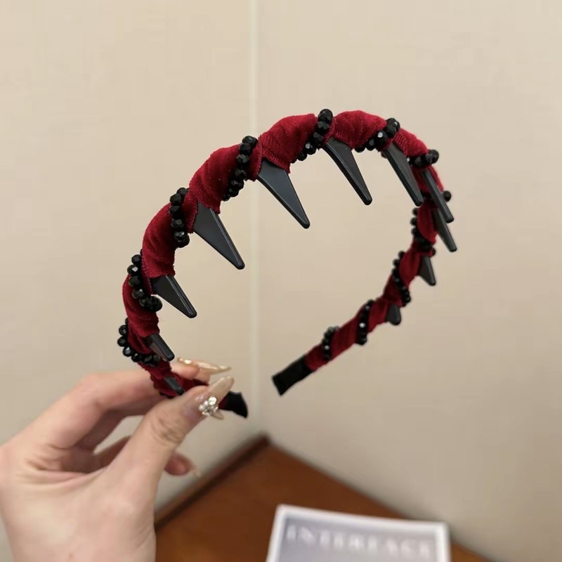 复古黑色格纹头饰发箍高级感轻奢头箍高颅顶带齿女洗脸专用防滑|undefined