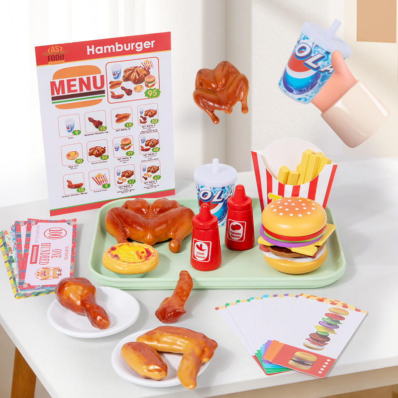 Juegos caseros de hamburguesas inteligentes para niños de educación temprana ejercicios de acertijos de mano y ojo para bebés Juguetes de madera