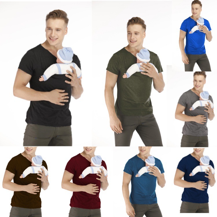 Amazon AliExpress wish kangaroo dad multifunctional clothes kangaroo mommy casual T-shirt vest women