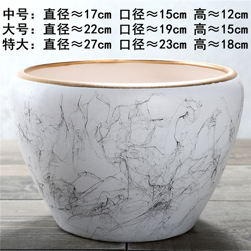 新款陶瓷花盆特大号北欧风格创意室内外发财树绿萝盆栽花盆|undefined