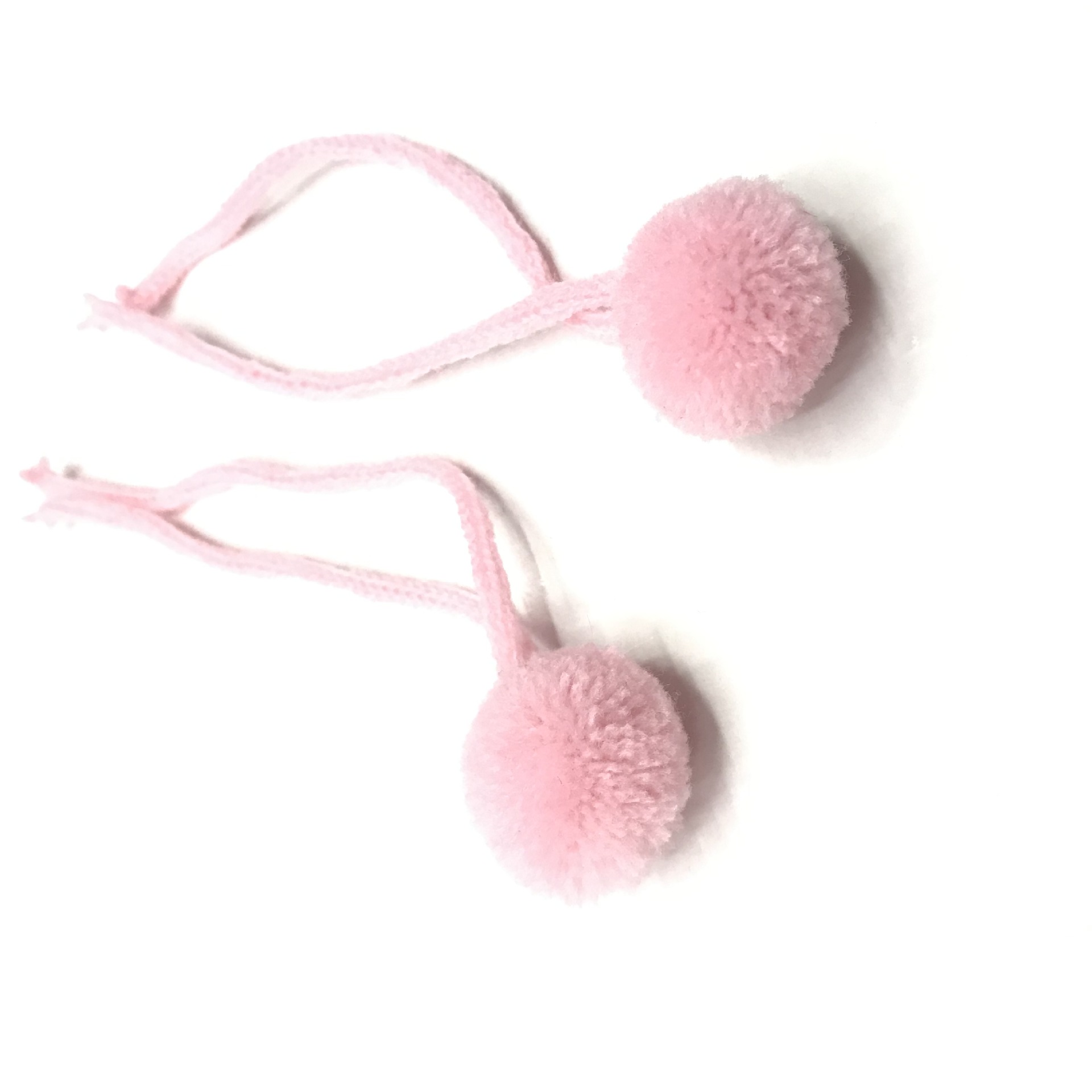 涤纶开司米蝴蝶结毛球 对对球带尾巴毛球 金丝毛线丙纶花边毛球