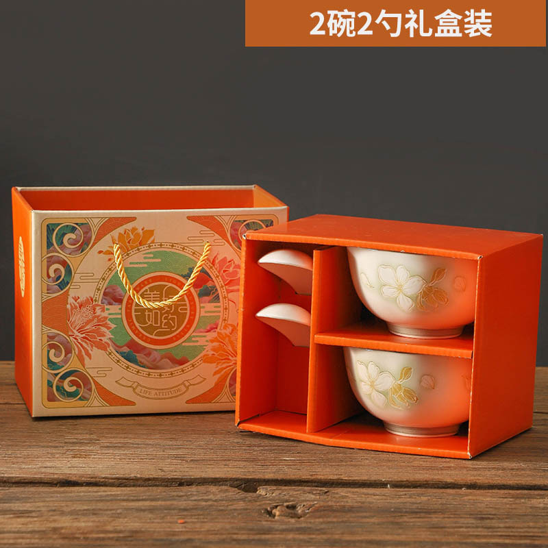cubiertos de estilo japonés frescos bajo esmalte de cerámica de color platos de cajas de regalo set de eventos comerciales de apertura de regalo de regalo tazón