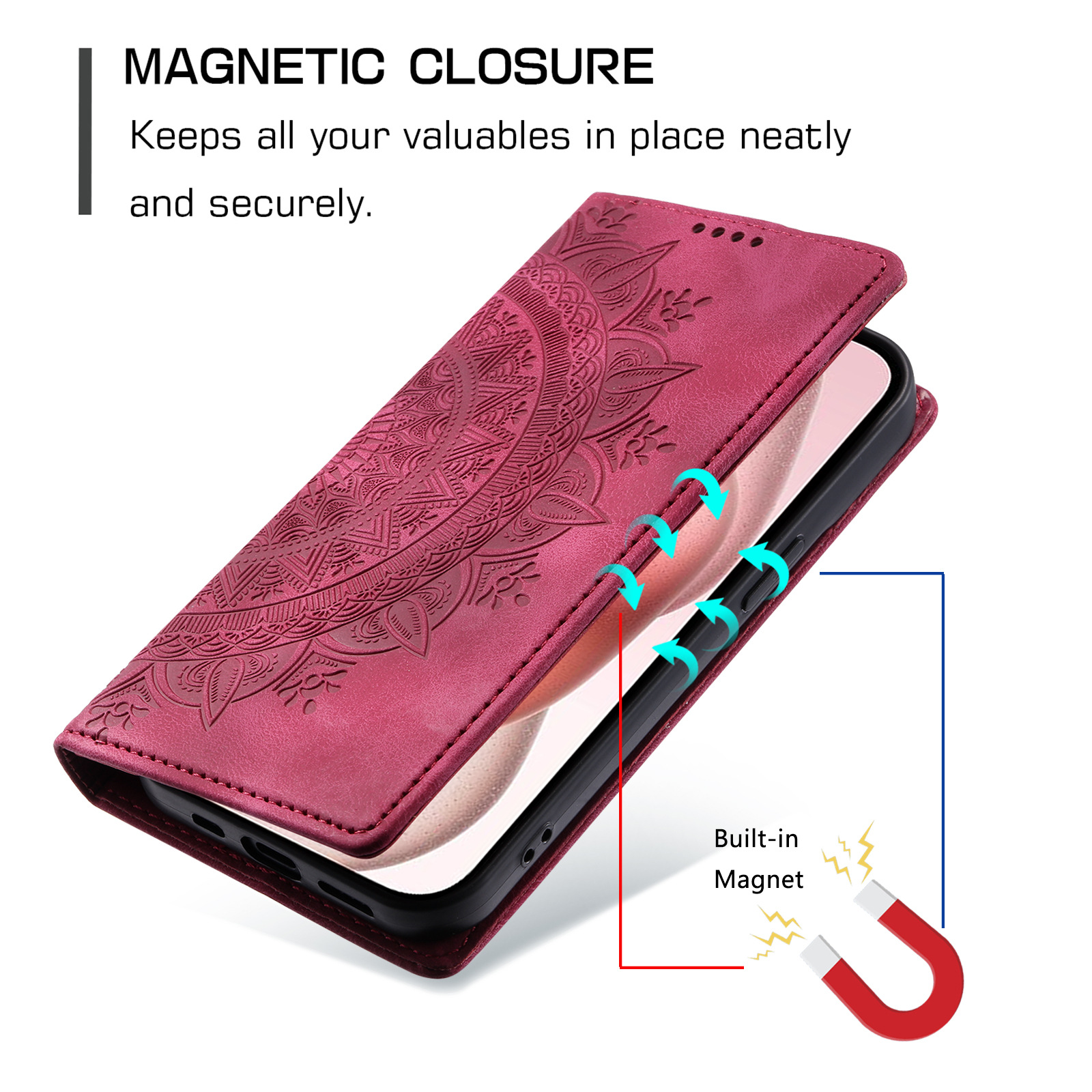 Phone Case With Magnetic Card Holder For Iphone And Samsung_voghion.com