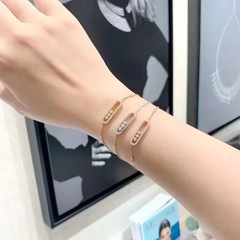 メッシカブレスレット三ドリルスライドシングルチェーン霊动デザインファッション高级感ローズゴールドファッションレディースブレスレット