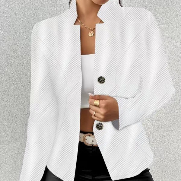 2026 New Amazon Cross-Border European and American Style Fitted Textured Two-Button Floral Long-Sleeve Blazer Jacket 2026 New Amazon Cross-Border European and American Style Fitted Textured Two-Button Floral Long-Sleeve Blazer Jacket