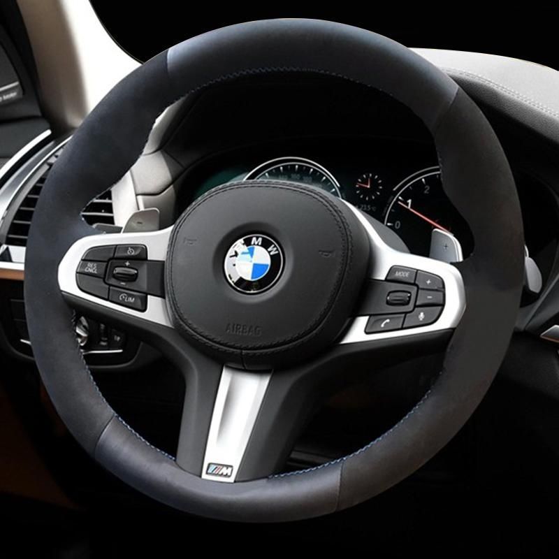 Es adecuado para BMW Serie 5 cubierta de volante de cuero con costura de mano 3 Serie / 1 Serie / 4 Serie / 7 Serie / X3 / X1 / X5 / X6