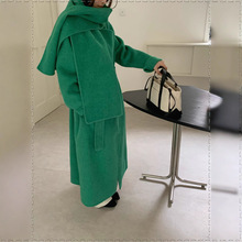 25秋冬新款双面羊绒呢大衣女中长款时尚驼色大码秋冬廓形羊毛呢外