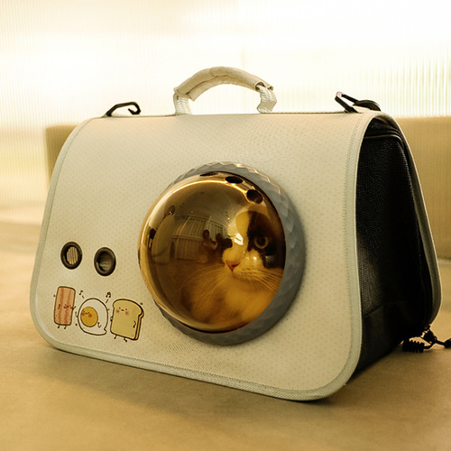 Cross-border outing portable cat bag pet bag transparent space cover flight case cat handbag pet backpack