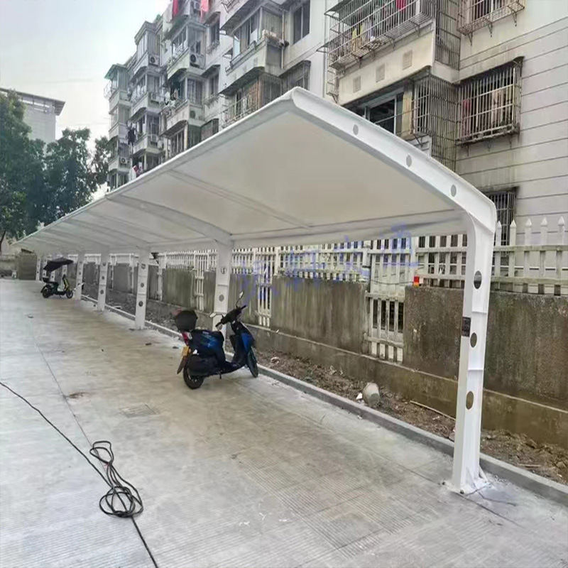 膜结构停车棚汽车停车棚小区电动车停车棚遮阳雨棚充电桩停车棚