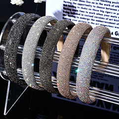 韓版閃閃水鑽發箍設計感高級感超閃水晶滿鑽壓發洗臉頭箍名暖髮飾