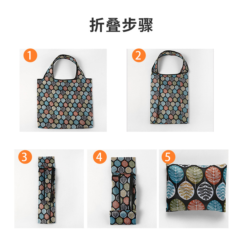 Nueva bolsa de compras plegable de gran capacidad, bolsa de compras para supermercado, bolsa de almacenamiento cuadrada de tela floral, nicho de estilo k, tamaño mediano 4665