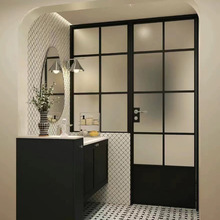 新款法式复古玻璃门平开门艺术玻璃厨房门联窗