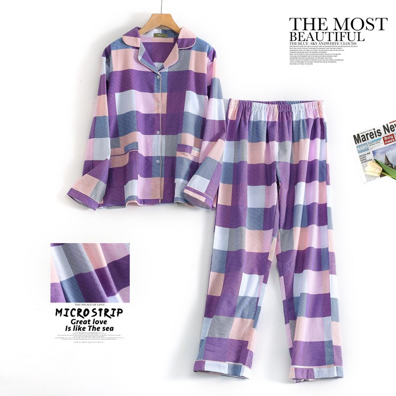 T 퍼플 블루 체크 무늬 플란넬 커버