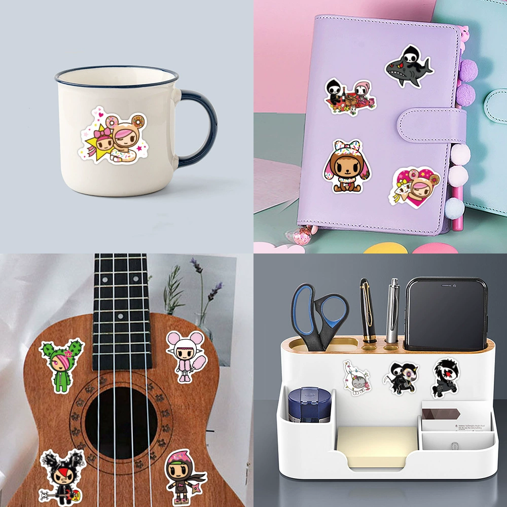 50 мультфильм tokidoki размерная фантазия серия мультфильм милый ручной учёт декор гитара узор наклейка оптом