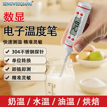 食物笔式探针温度计 奶粉液体烧烤烘焙厨房测温计 数显电子温度笔