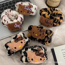 可爱Kitty猫毛绒豹纹发箍女洗脸化妆敷面膜专用卡通头箍发饰批发
