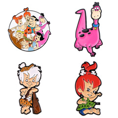 原始人胸章合金滴油胸針徽章跨境外貿熱銷服裝背包飾品配飾別針