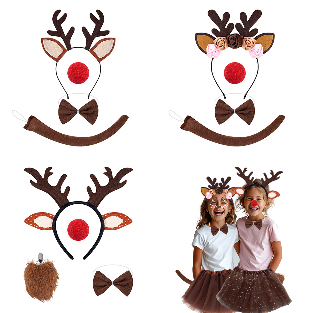 Venta caliente transfronteriza SUMINISTRO DE Navidad alces diadema Reno tocado de los niños lindo cuerno oído Bola de vestir