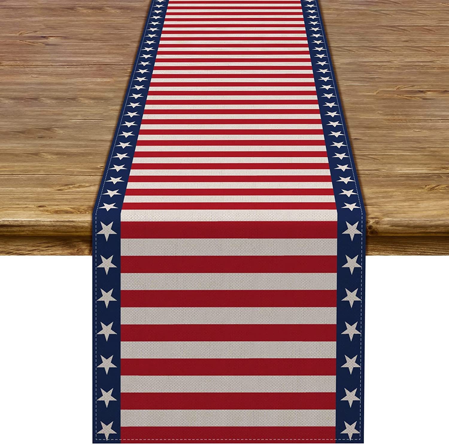 Transfronterizo 2024 Amazon nuevo día independiente pentáculo lino tabla bandera tabla de comedor tabla de té tabla de bandera
