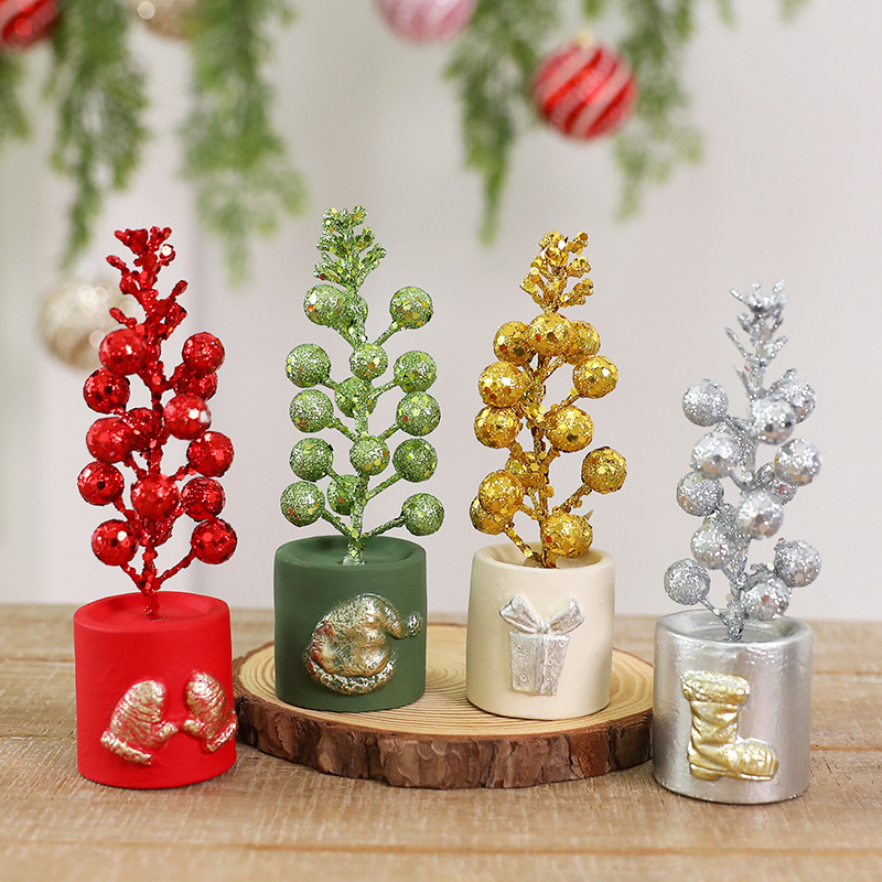 Amazon Christmas Red Fruit Cuttings Ornaments Christmas Indoor Simple Desktop Scene Layout Crafts Furnishings