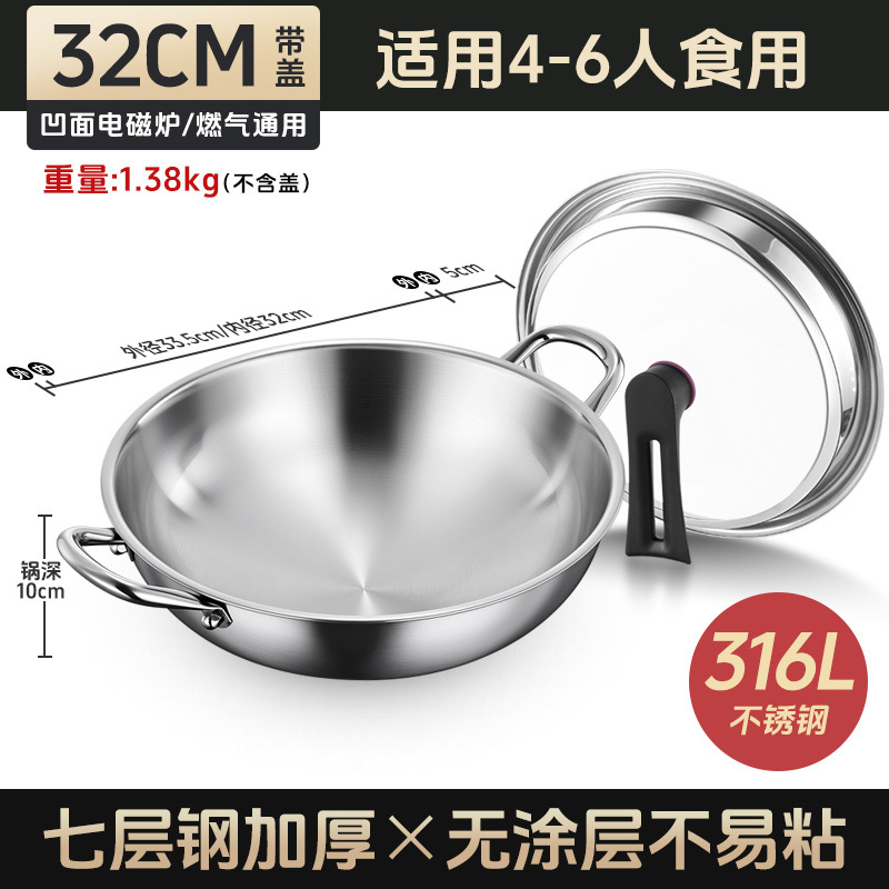 316 acero inoxidable de doble oreja para horno electromagnético de superficie de cocina