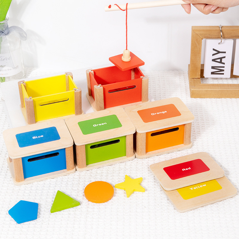 Juguetes educativos Montessori para niños, caja de clasificación de colores, clasificación de formas, juego de pesca, juguetes educativos para el desarrollo temprano. image 1