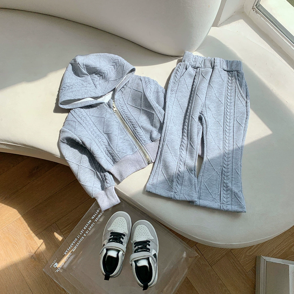 Осенний набор, детский универсальный свитер для отдыха, knitted jacket с капюшоном, корейский стиль