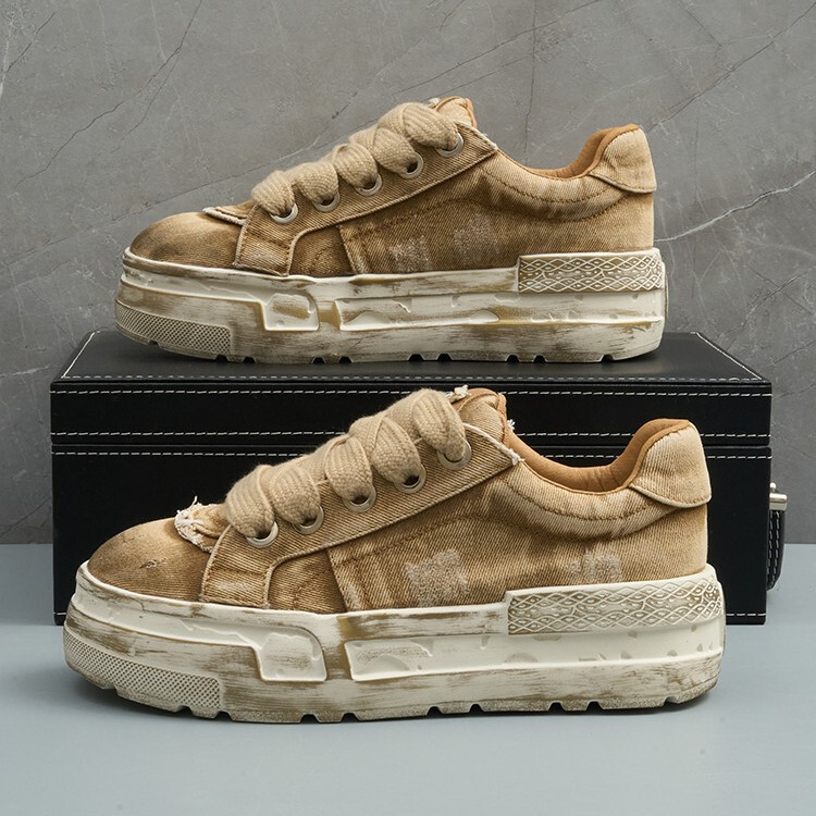 Men's 2025 Spring/Summer New Fashionable Comfortable Retro Trendy Casual Washed Denim Popular Versatile Sports Sneakers Men's 2025 Spring/Summer New Fashionable Comfortable Retro Trendy Casual Washed Denim Popular Versatile Sports Sneakers