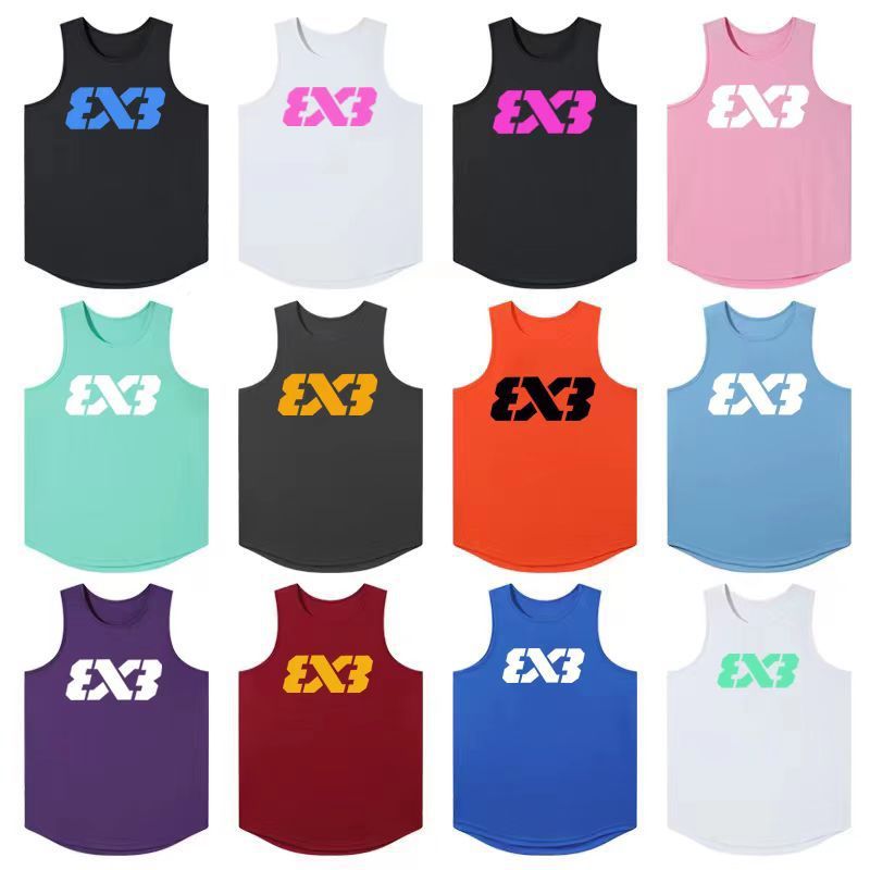 3X3 chaleco de malla de secado rápido ropa de entrenamiento transpirable FIBA chaleco deportivo de baloncesto delgado sin mangas fábrica de comercio estadounidense