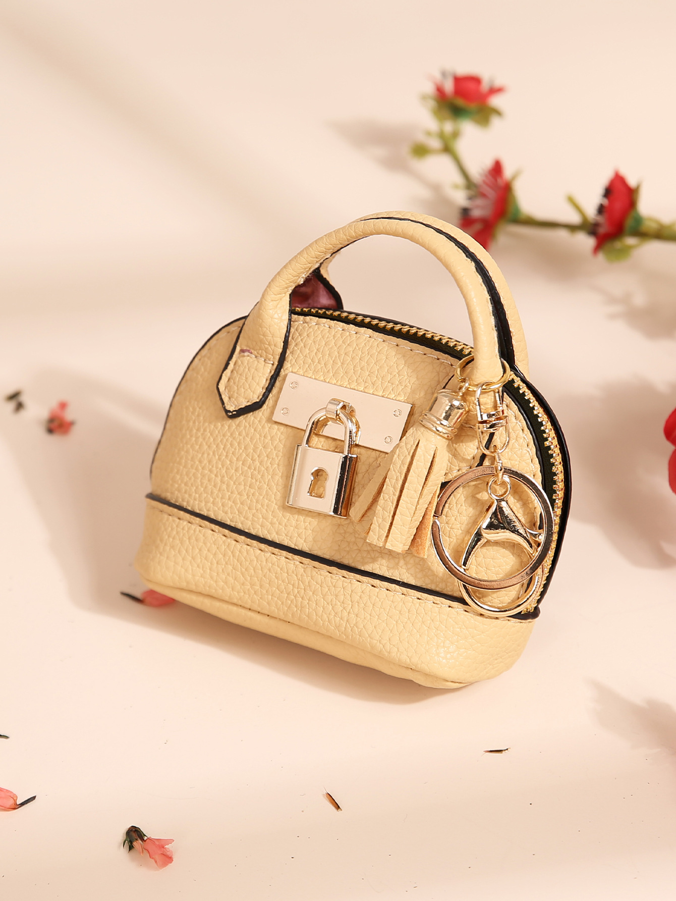 휴대용 반원 작은 가방 노란색