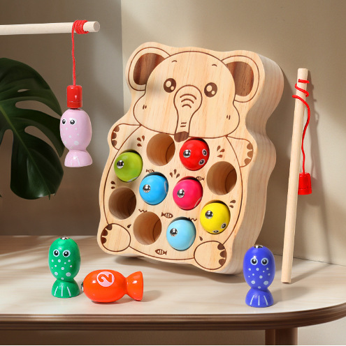 Weiwei Tiger Wood juega juego de pesca magnética Amazon venta caliente bebé mano-ojo coordinación juguetes educativos de educación temprana Montessori