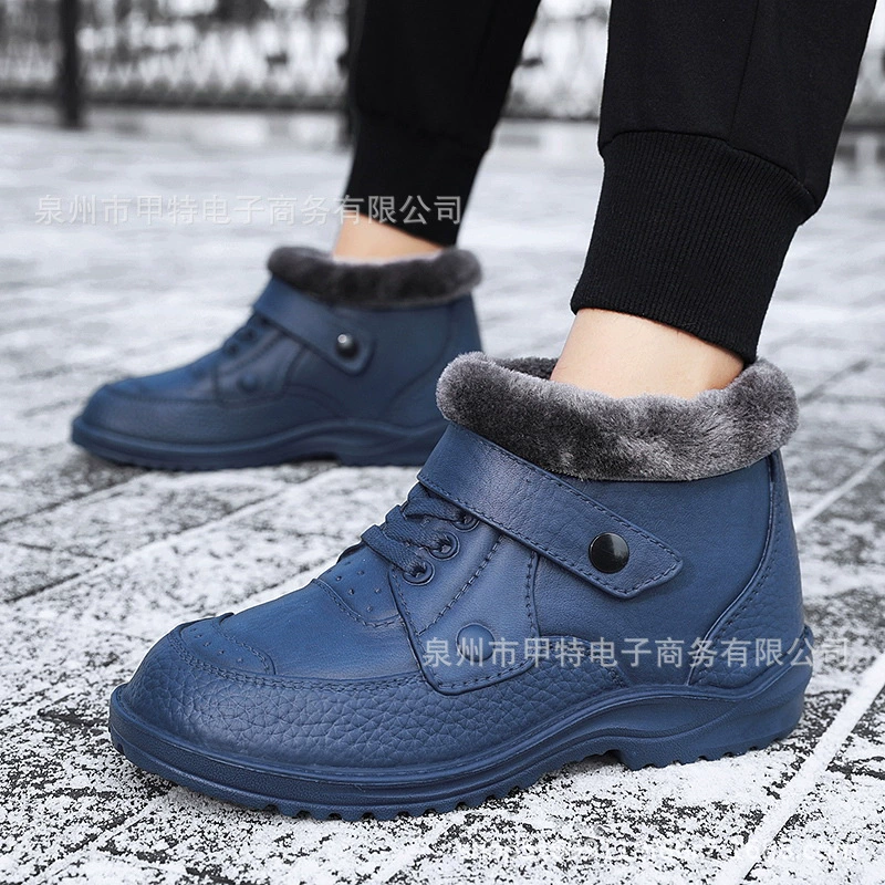 Трансграничные зимние бархатные зимние ботинки размера 49, уличная обувь для ленивых, теплая хлопчатобумажная обувь, хлопковые ботинки, легкие короткие ботинки, мужская обувь большого размера.